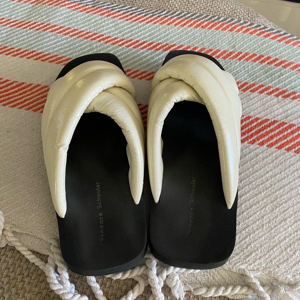 Proenza Schouler Cream Padded Mules